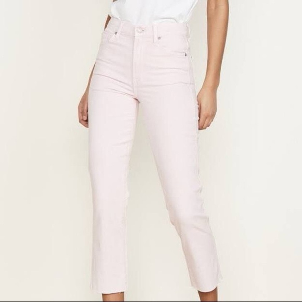7 For All Mankind High Rise Straight Cropped Jeans Size 32